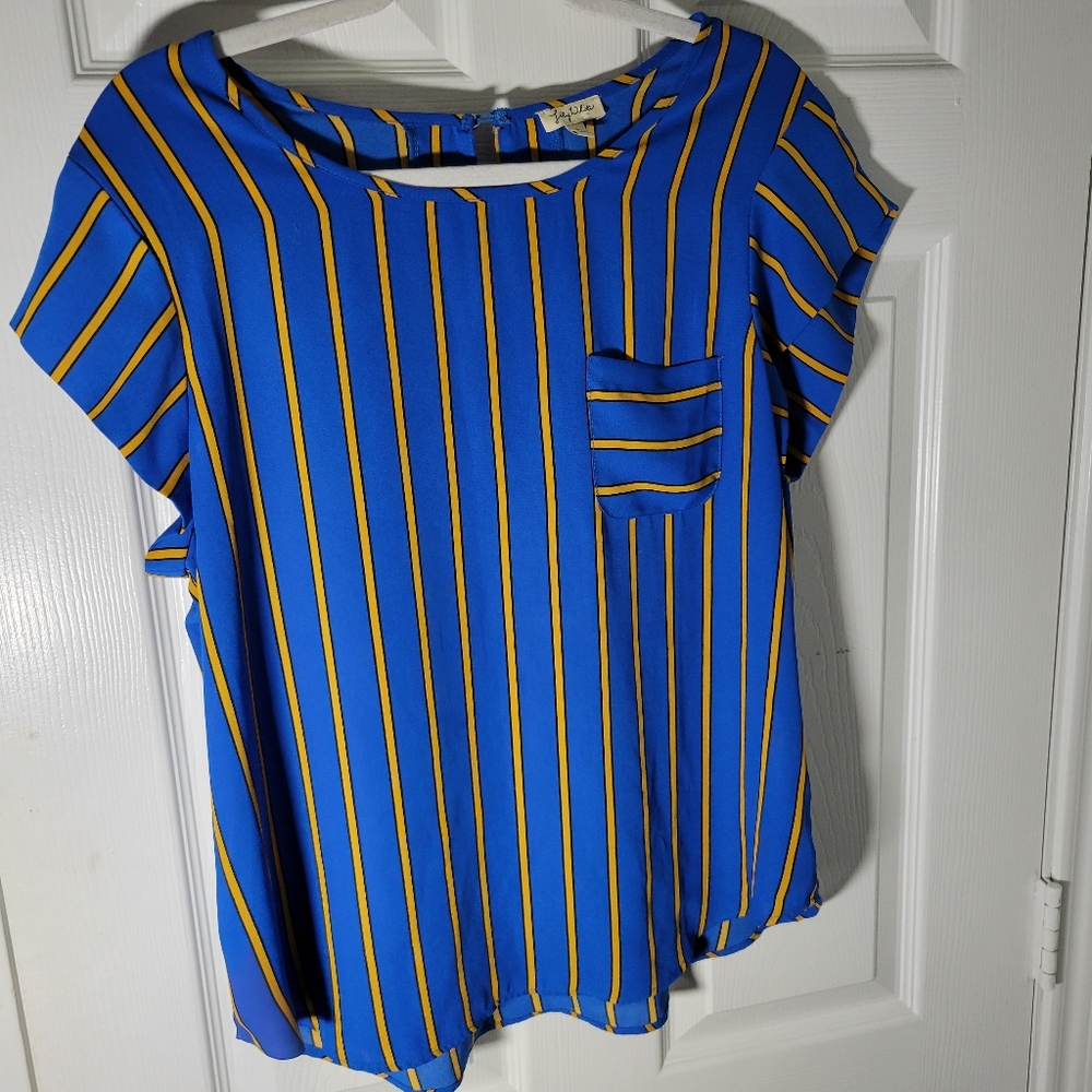 Royal Blue "Lily White" cap sleeve top